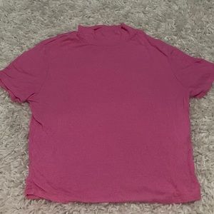 juniors large pink shirt with high neckline